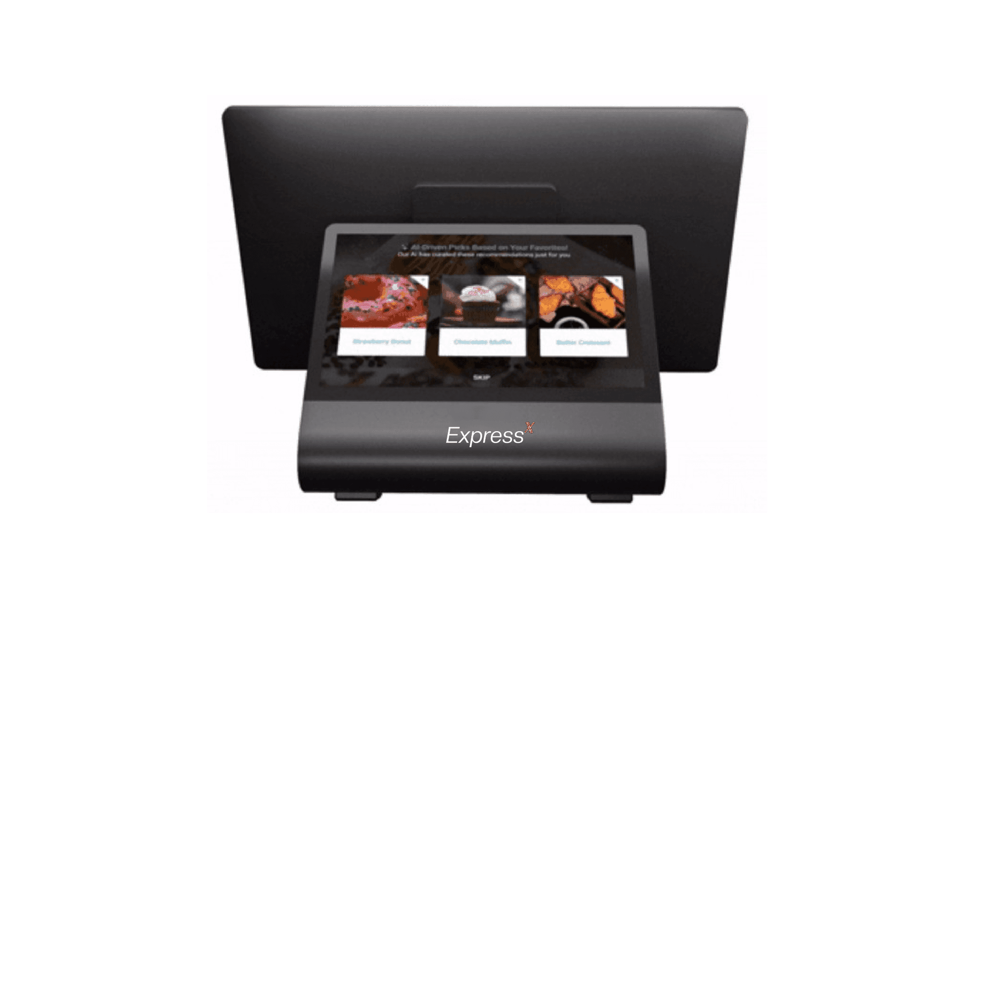 Touchscreen kiosk displaying bakery item selection at the Express station.